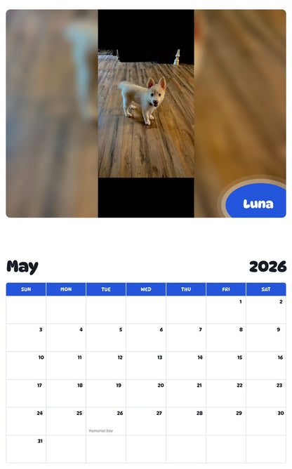 2026 - 2027 Luna - Pawidols Pet Calendar