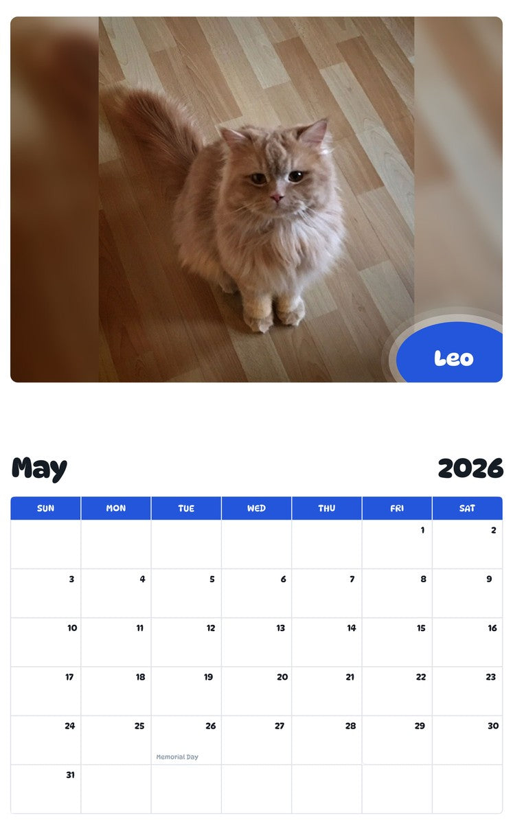 2026 - 2027 Leo - Pawidols Pet Calendar