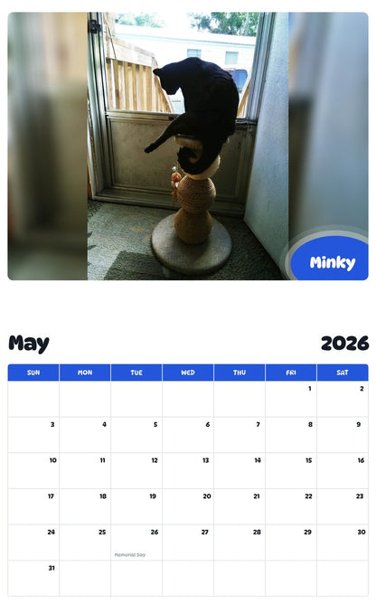 2026 - 2027 Minky - Pawidols Pet Calendar