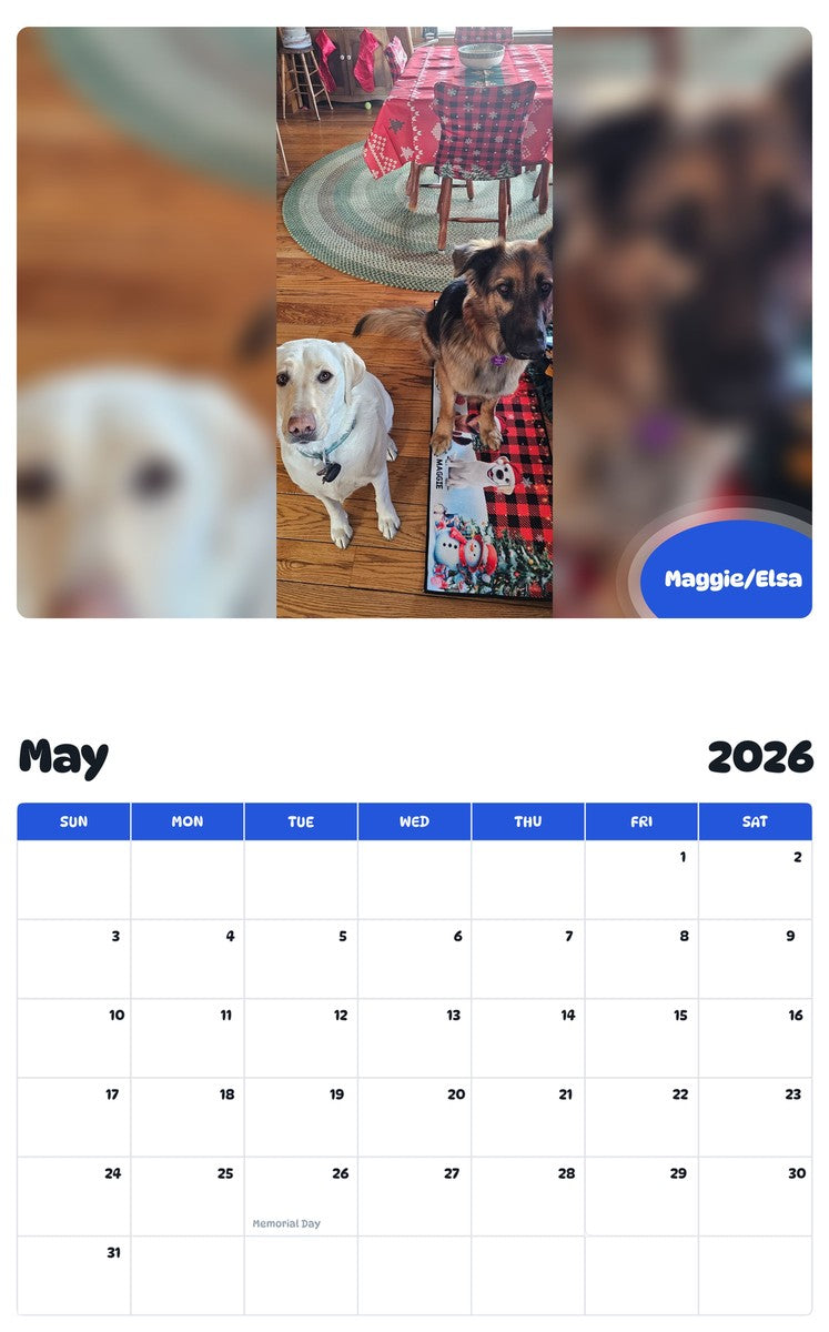 2026 - 2027 Maggie/Elsa - Pawidols Pet Calendar