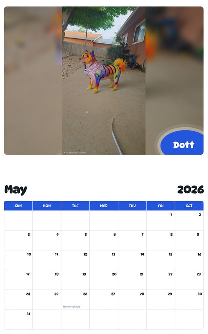 2026 - 2027 Dott - Pawidols Pet Calendar