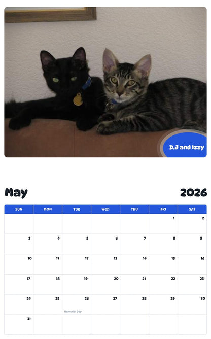 2026 - 2027 D.J and Izzy - Pawidols Pet Calendar