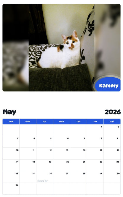 2026 - 2027 Kammy - Pawidols Pet Calendar