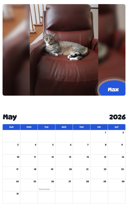 2026 - 2027 Max - Pawidols Pet Calendar
