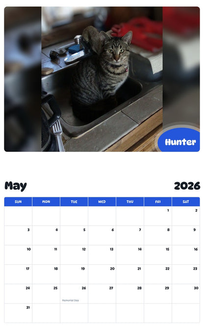 2026 - 2027 Hunter - Pawidols Pet Calendar