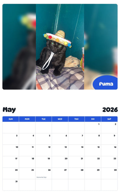 2026 - 2027 Puma - Pawidols Pet Calendar