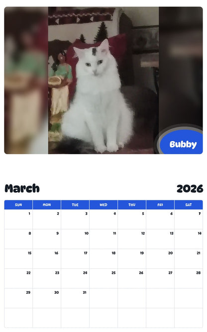 November 2025 - October 2026 Bubby - Pawidols Pet Calendar