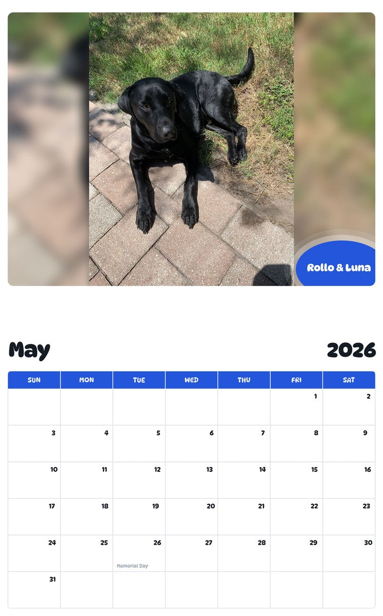 2026 - 2027 Rollo & Luna - Pawidols Pet Calendar