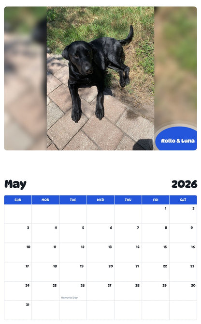 2026 - 2027 Rollo & Luna - Pawidols Pet Calendar