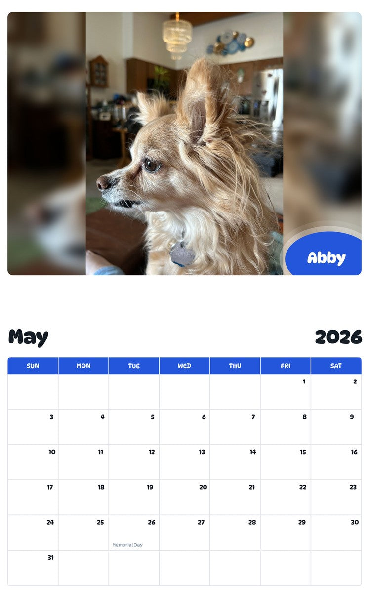 2026 - 2027 Abby - Pawidols Pet Calendar