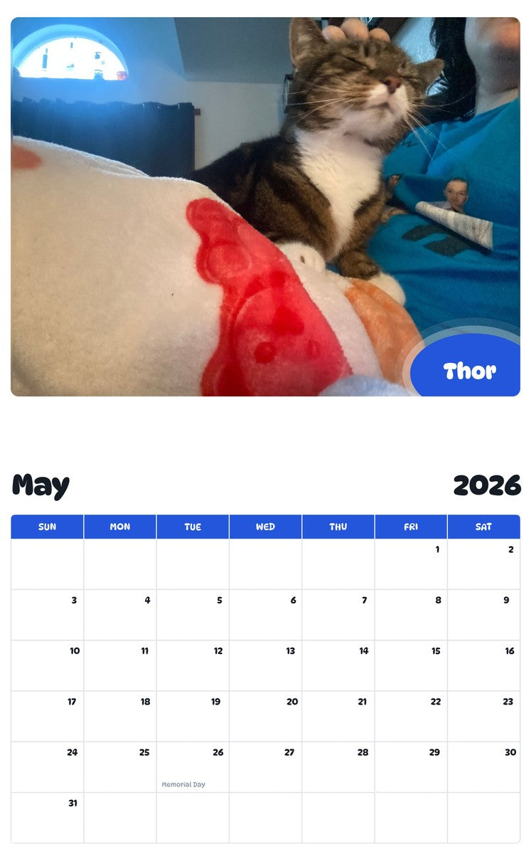 2026 - 2027 Thor - Pawidols Pet Calendar