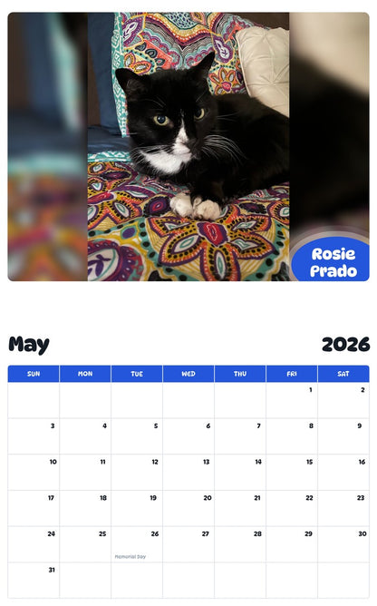 2026 - 2027 Rosie Prado - Pawidols Pet Calendar