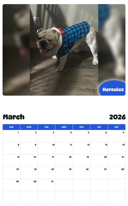 November 2025 - October 2026 Hercules - Pawidols Pet Calendar