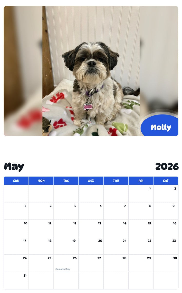 2026 - 2027 Molly - Pawidols Pet Calendar