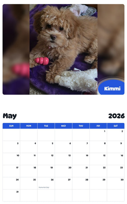 2026 - 2027 Kimmi - Pawidols Pet Calendar