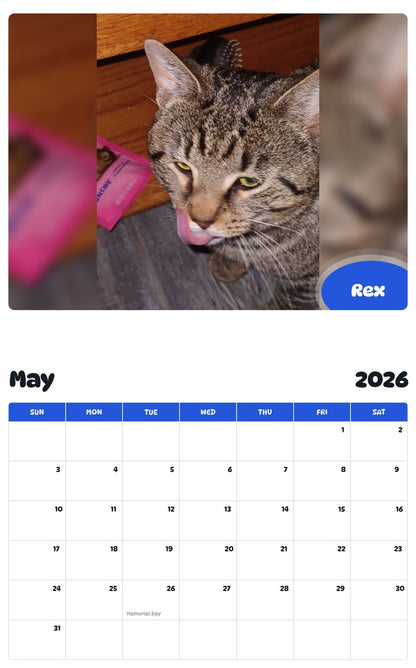 2026 - 2027 Rex - Pawidols Pet Calendar