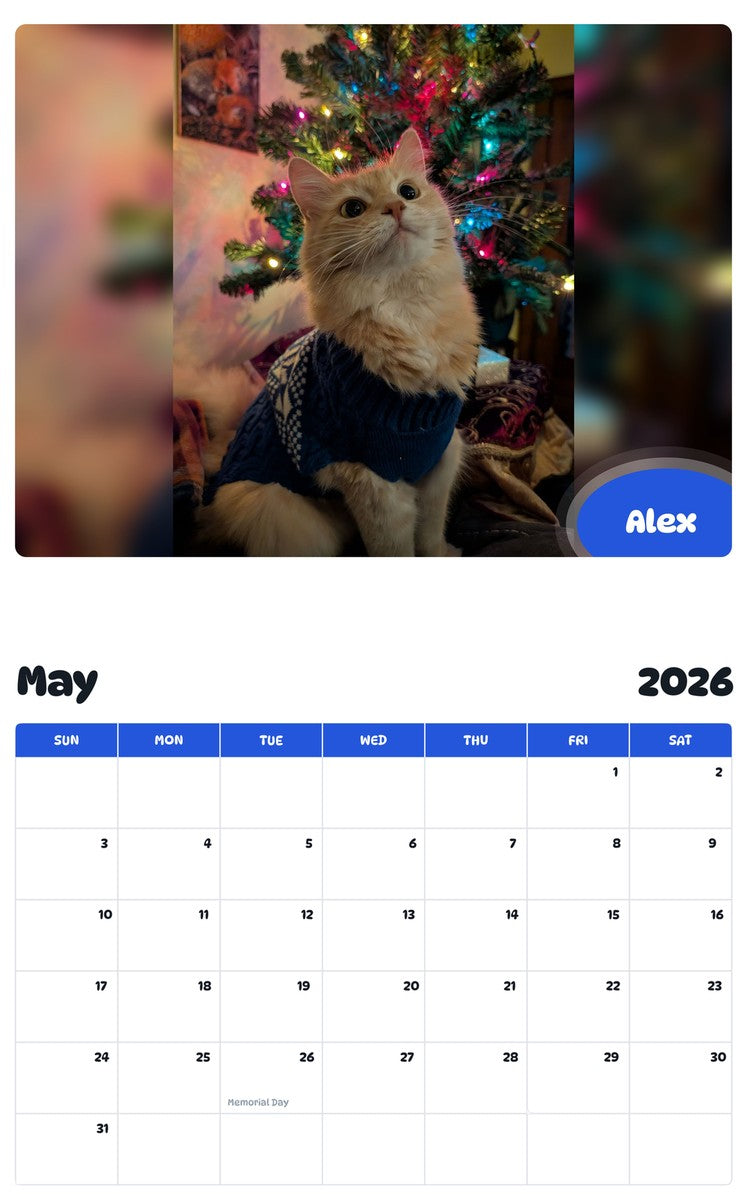 2026 - 2027 Alex - Pawidols Pet Calendar