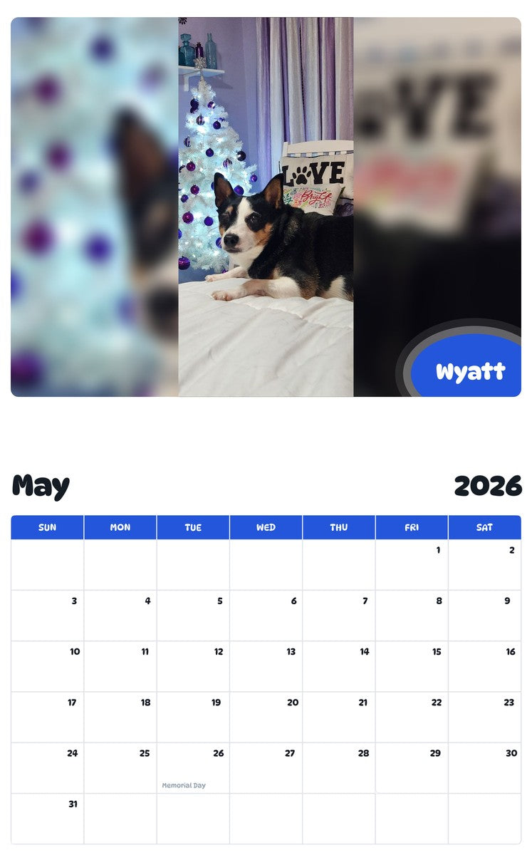 2026 - 2027 Wyatt - Pawidols Pet Calendar