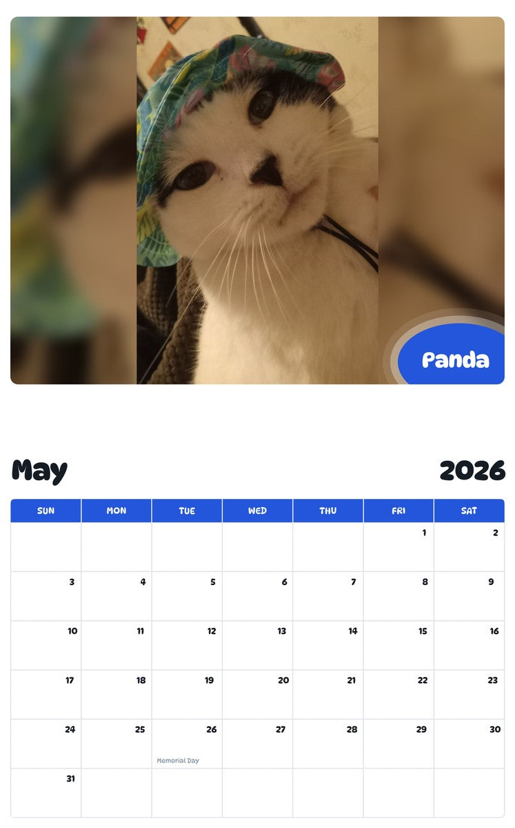 2026 - 2027 Panda - Pawidols Pet Calendar