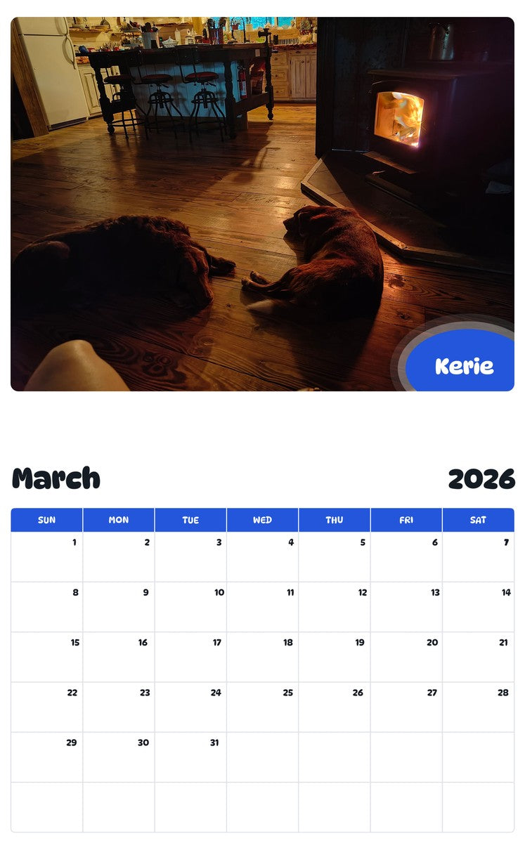 November 2025 - October 2026 Kerie - Pawidols Pet Calendar