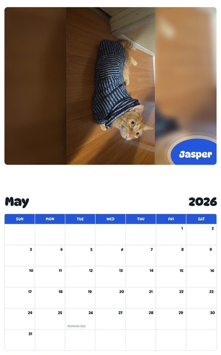2026 - 2027 Jasper - Pawidols Pet Calendar