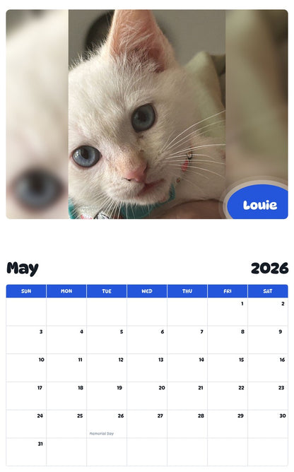 2026 - 2027 Louie - Pawidols Pet Calendar