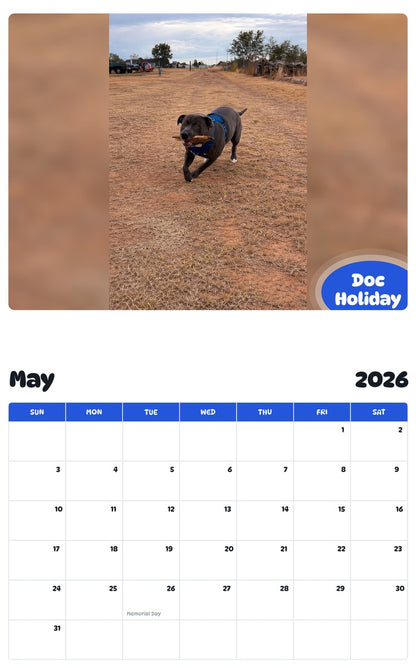 2026 - 2027 Doc Holiday - Pawidols Pet Calendar