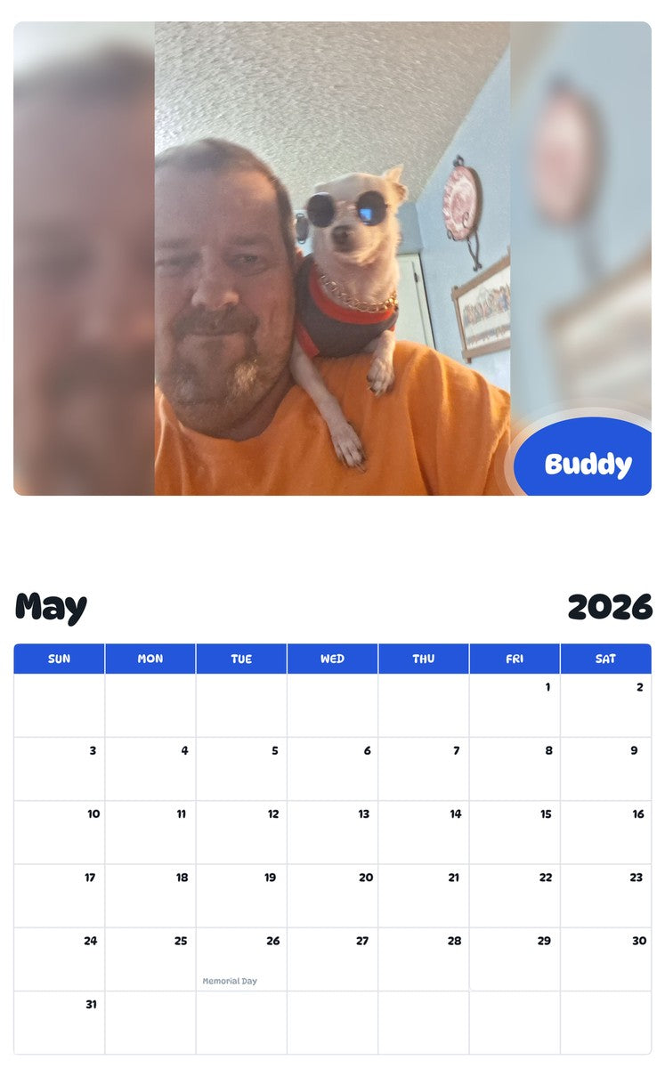 2026 - 2027 Buddy - Pawidols Pet Calendar