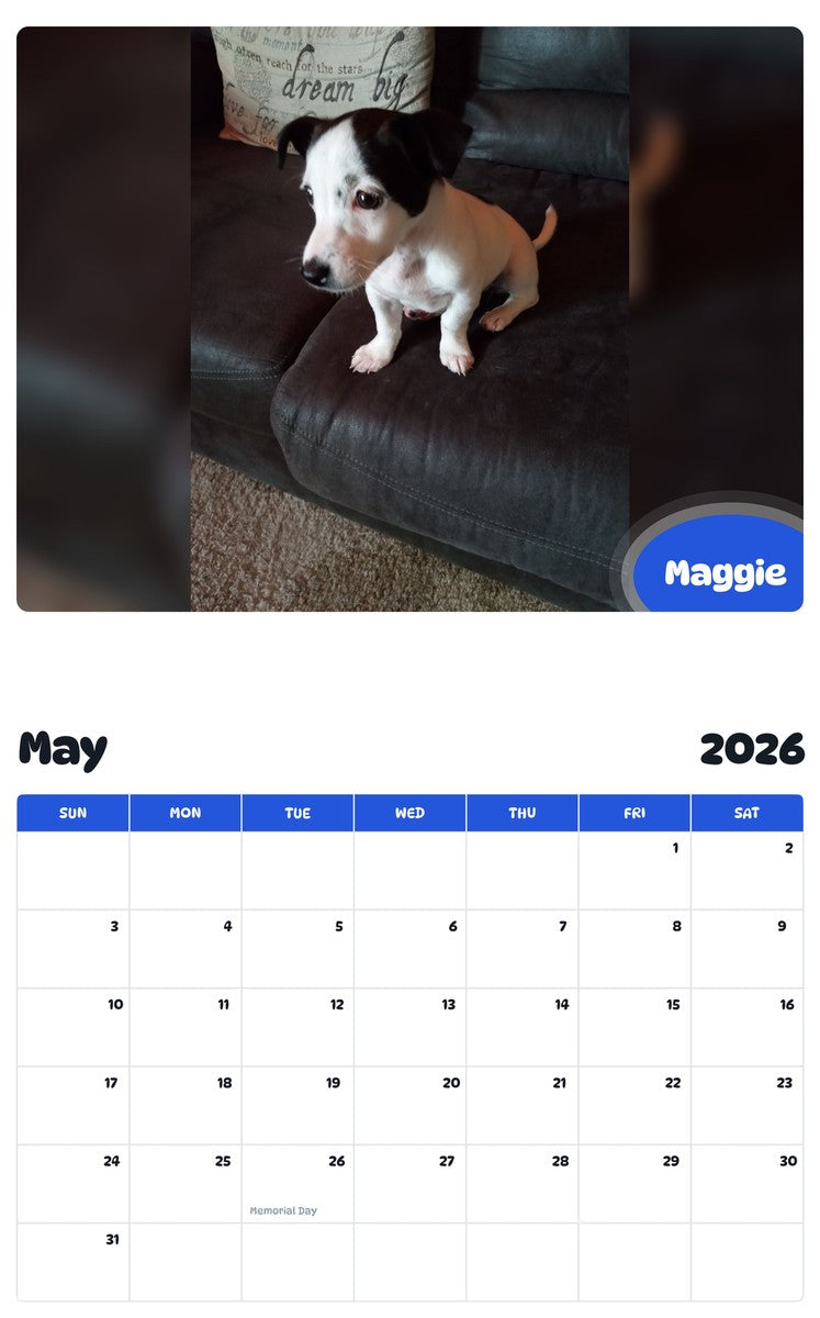 2026 - 2027 Maggie - Pawidols Pet Calendar