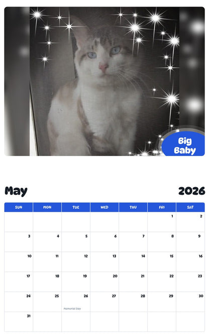 2026 - 2027 Big Baby - Pawidols Pet Calendar
