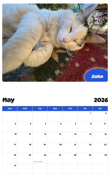 2026 - 2027 John - Pawidols Pet Calendar
