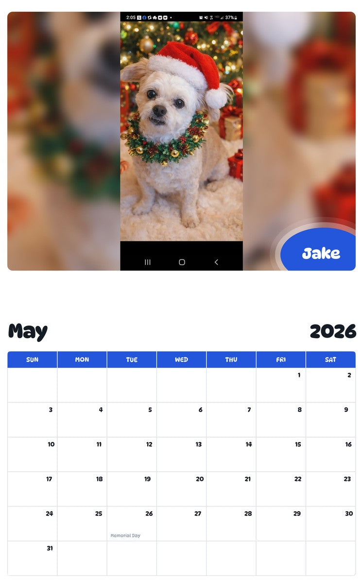 2026 - 2027 Jake - Pawidols Pet Calendar