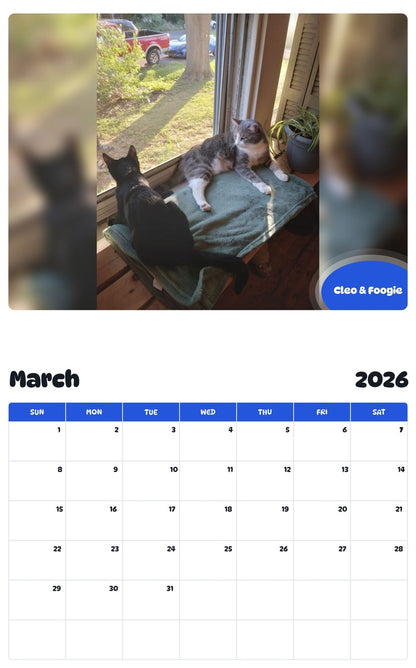 November 2025 - October 2026 Cleo & Foogie - Pawidols Pet Calendar