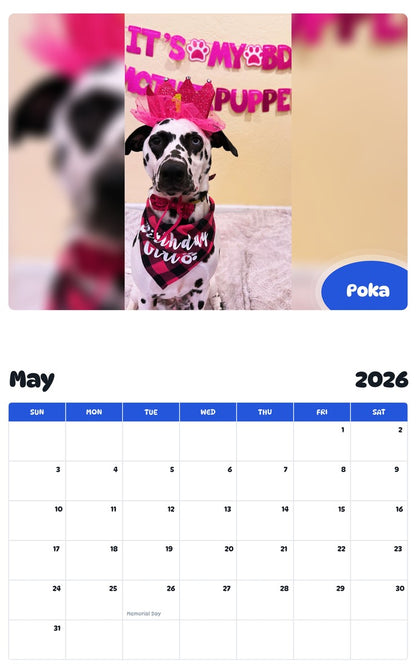 2026 - 2027 Poka - Pawidols Pet Calendar