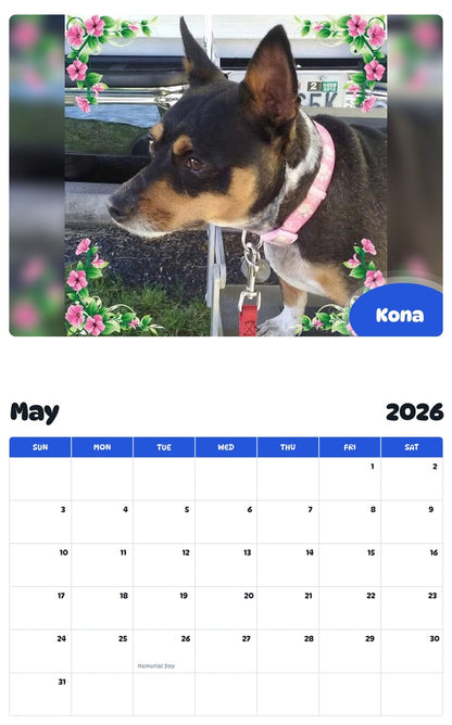 2026 - 2027 Kona - Pawidols Pet Calendar