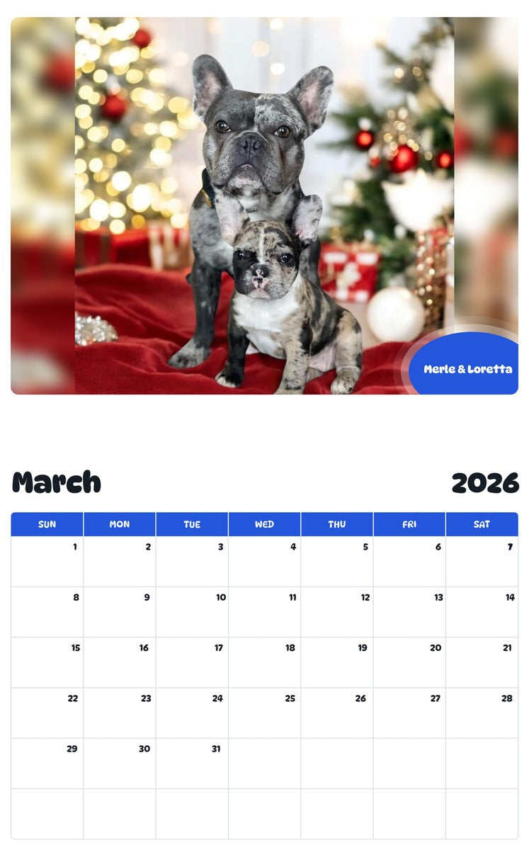 November 2025 - October 2026 Merle & Loretta - Pawidols Pet Calendar