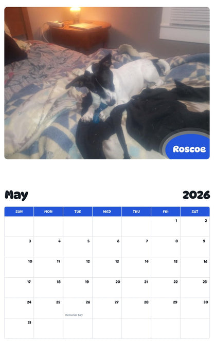 2026 - 2027 Roscoe - Pawidols Pet Calendar