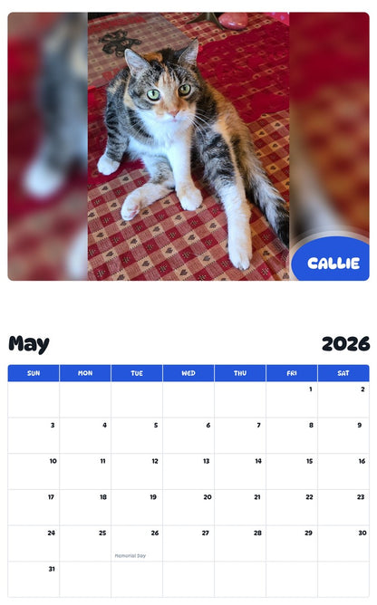 2026 - 2027 CALLIE - Pawidols Pet Calendar