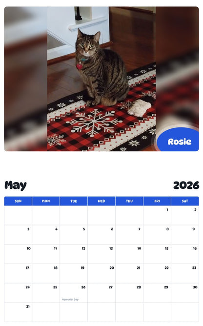 2026 - 2027 Rosie - Pawidols Pet Calendar