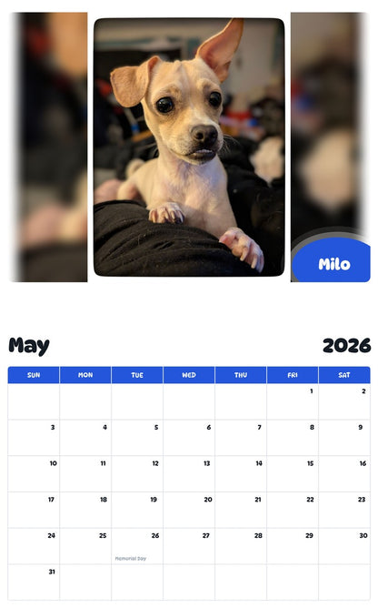 2026 - 2027 Milo - Pawidols Pet Calendar