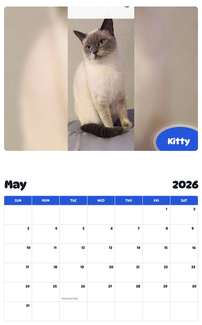 2026 - 2027 Kitty - Pawidols Pet Calendar