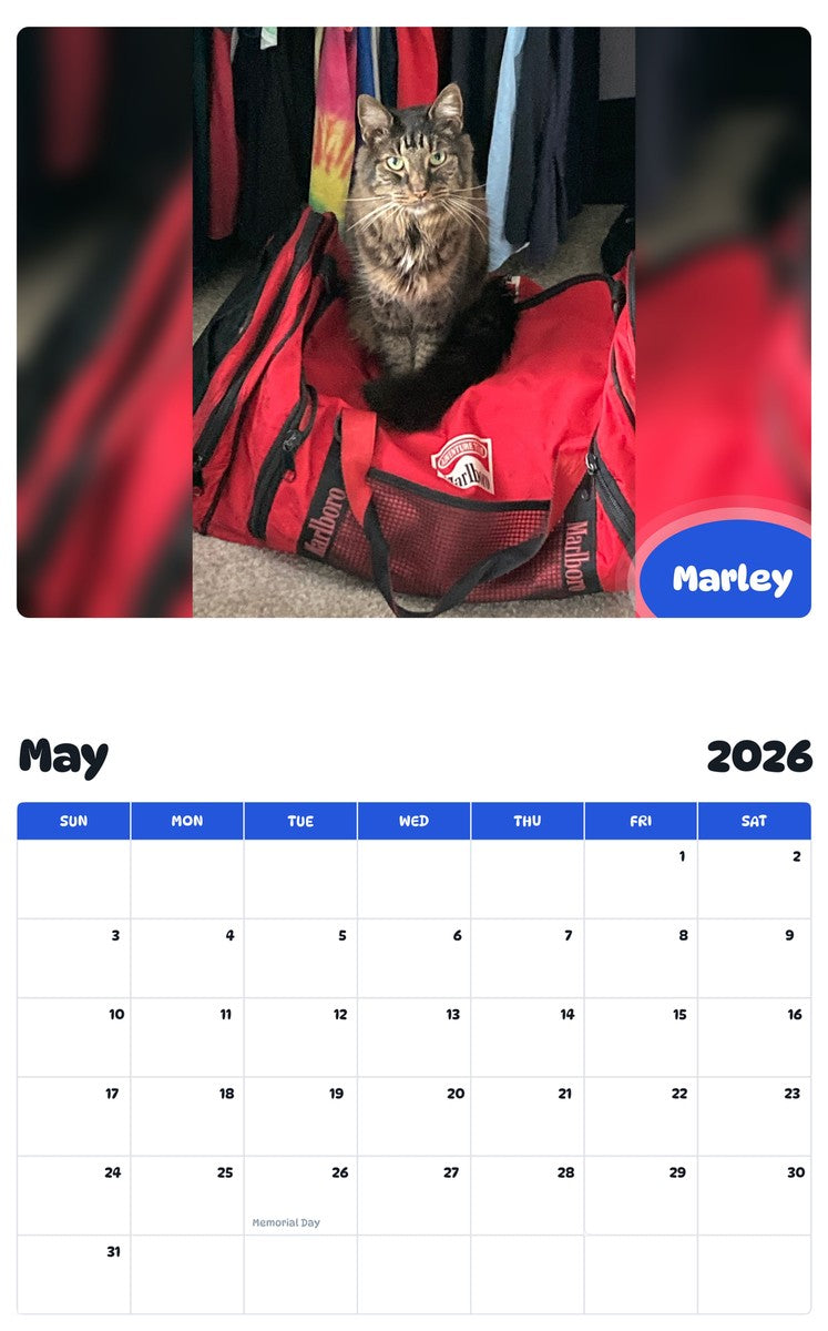 2026 - 2027 Marley - Pawidols Pet Calendar