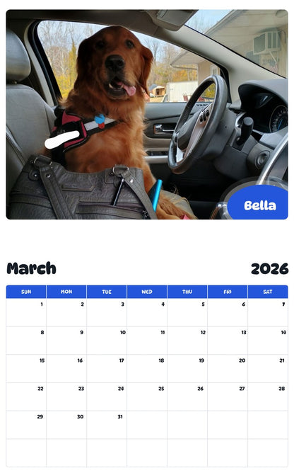 November 2025 - October 2026 Bella - Pawidols Pet Calendar
