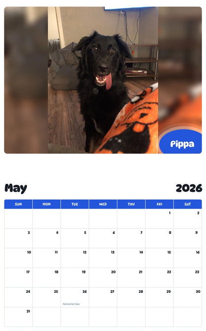 2026 - 2027 Pippa - Pawidols Pet Calendar