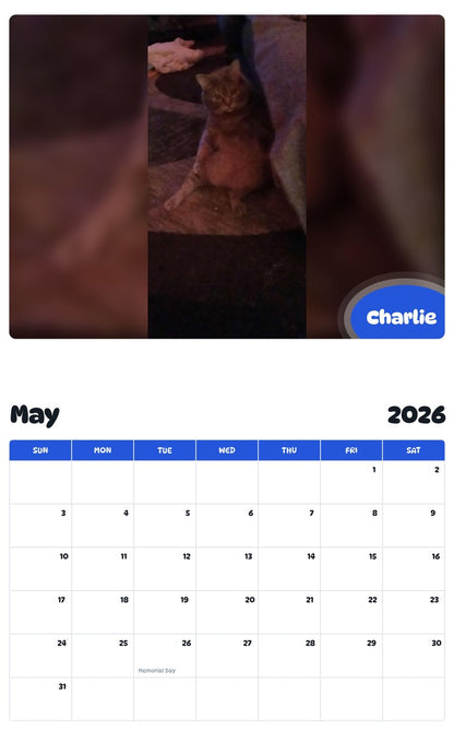 2026 - 2027 Charlie - Pawidols Pet Calendar
