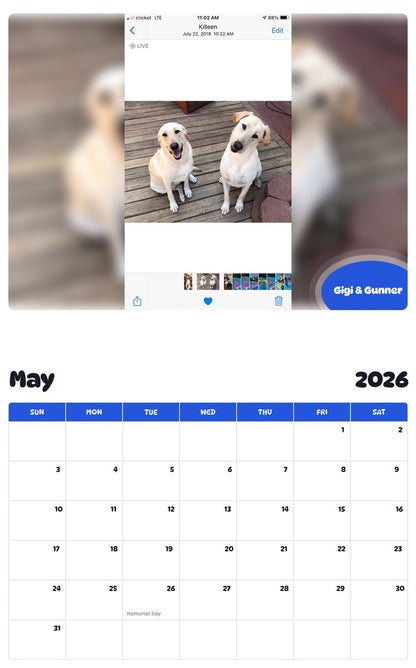 2026 - 2027 Gigi & Gunner - Pawidols Pet Calendar