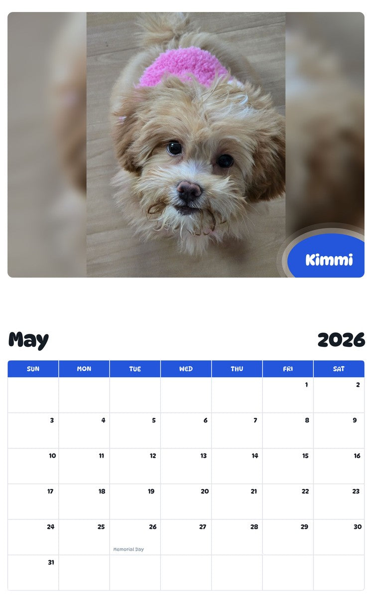 2026 - 2027 Kimmi - Pawidols Pet Calendar