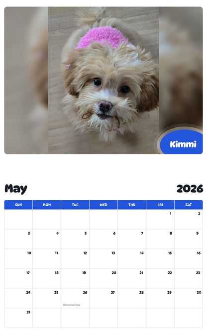 2026 - 2027 Kimmi - Pawidols Pet Calendar