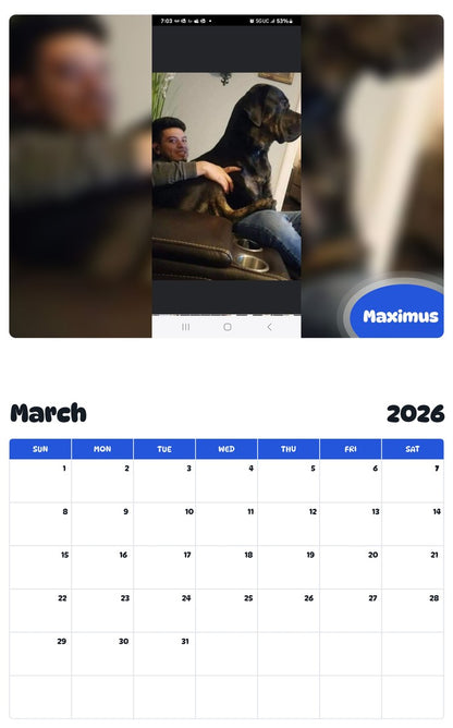 November 2025 - October 2026 Maximus - Pawidols Pet Calendar