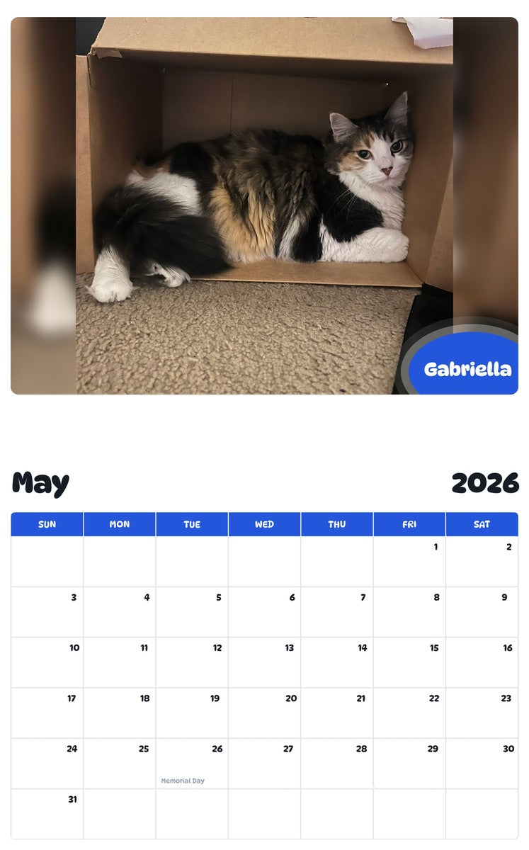 2026 - 2027 Gabriella - Pawidols Pet Calendar